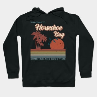 Horseshoe Bay Beach - Horseshoe Bay Beach Retro Sunset Hoodie